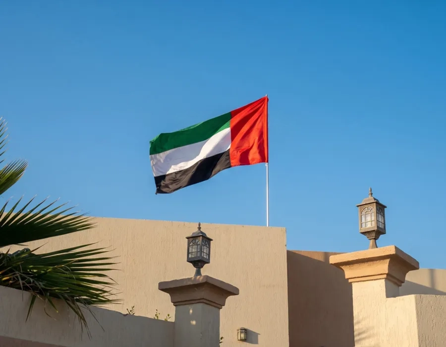 Vibrant custom printed flags in Dubai