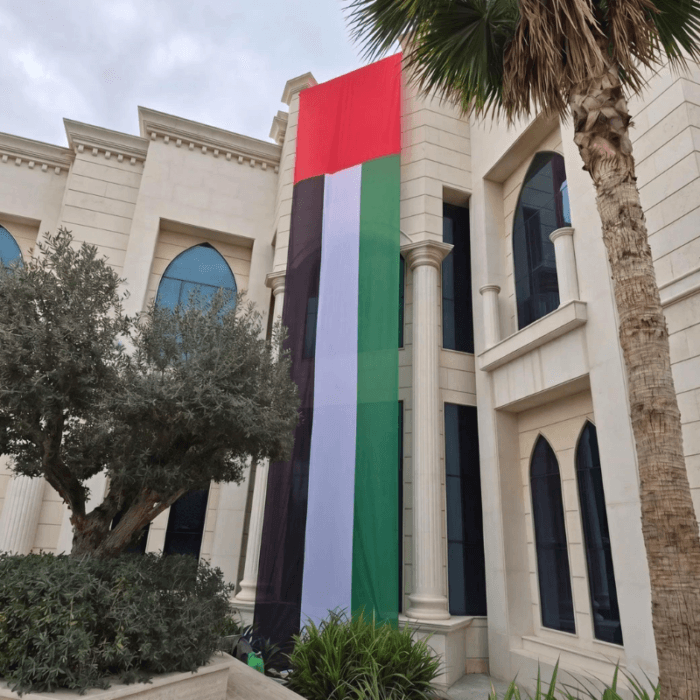 Branded Building Flags for commercial buildings across Dubai